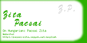 zita pacsai business card